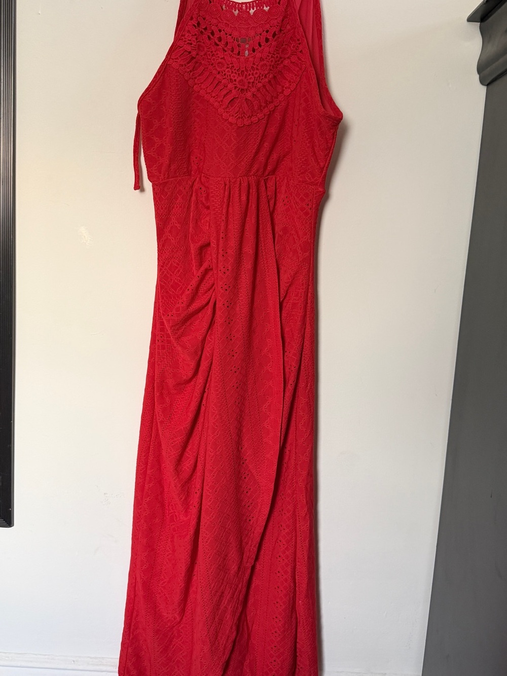 Red Crochet Maxi Dress - Women